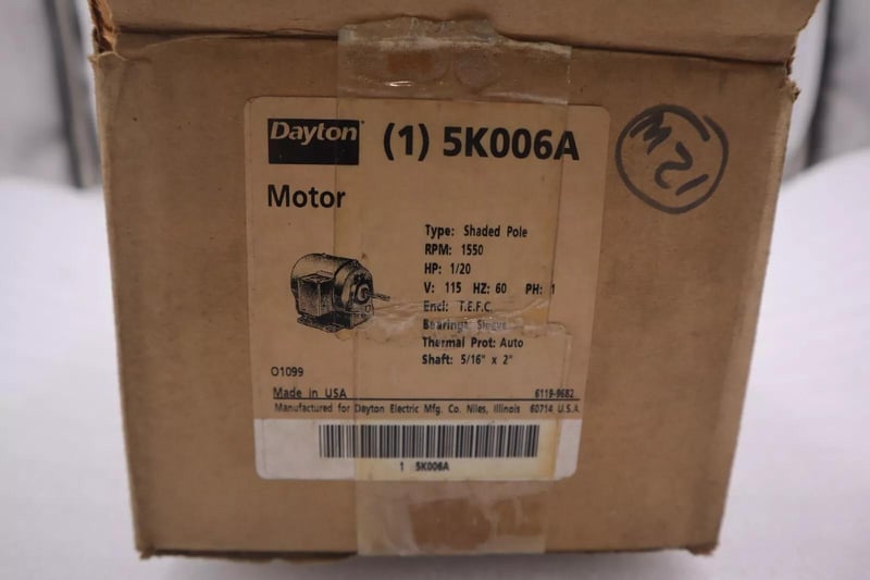 5K006A / 5K006A UNUSED DAYTON MOTOR 115v 1/20 HP STOCK 4517
