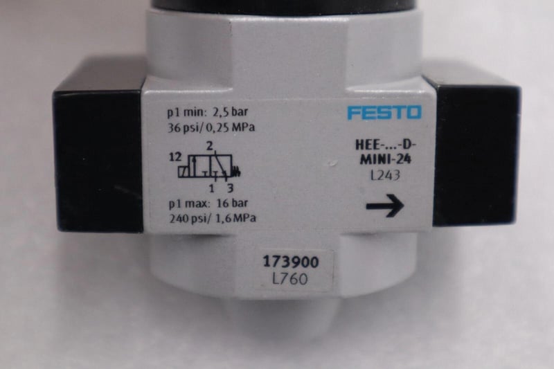 NEW Festo HEE-...D-MINI-24 173900 Solenoid Valve STOCK L-371-C