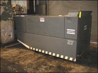 270 cfm, 100 psi, Atlas Copco #ZT245, Air Compressor, Air Cooled, 55.5" width x 57" H x 112" L Size, 60 HP