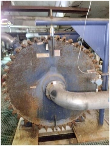 1100 sq.ft., spiral big blue heat excha, Alfa-Laval, Stainless Steel Shell Steel Heads, 70 psi @ 200&deg;F, 2000