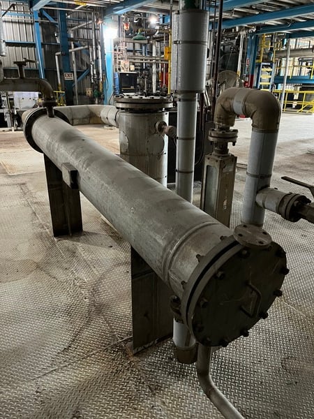 270 sq.ft., 85 psi shell, 44 psi/FV tube, Perry Products #14-270-FTSSX, Shell/Tube Heat Exchanger, 8' L Size