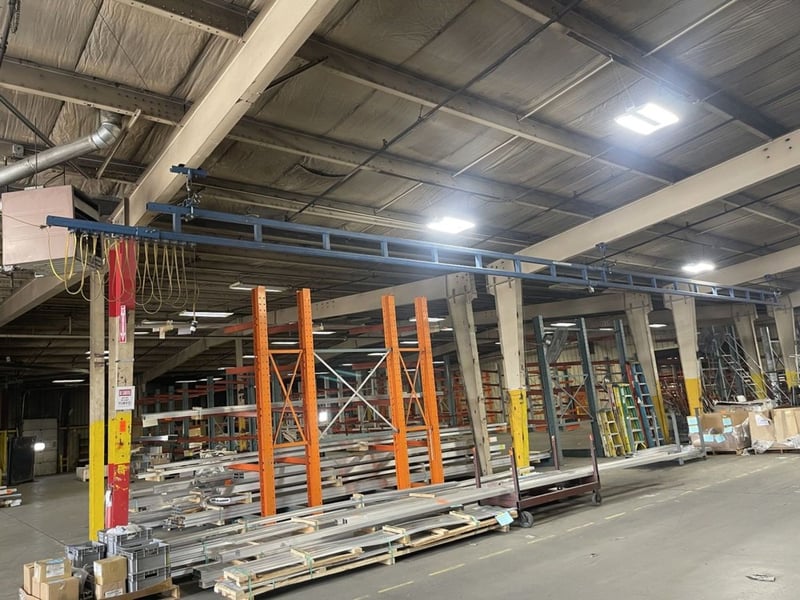 .5 Ton, Gorbel, 1000 lb. capacity Mono-Rail crane 40FT (Already Taken Down)