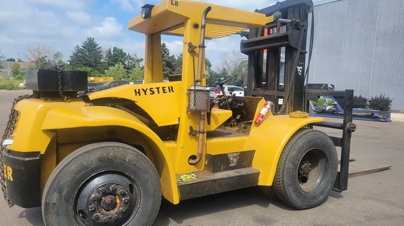 20000 lb. Hyster, forklift, single mast, 96" fork, gas