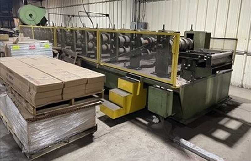 12 Stand, Bradbury #D3-30-12, rollformer, 30" roll space, 4" arbors, 7"-13.5" vertical adj., 28" horizontal