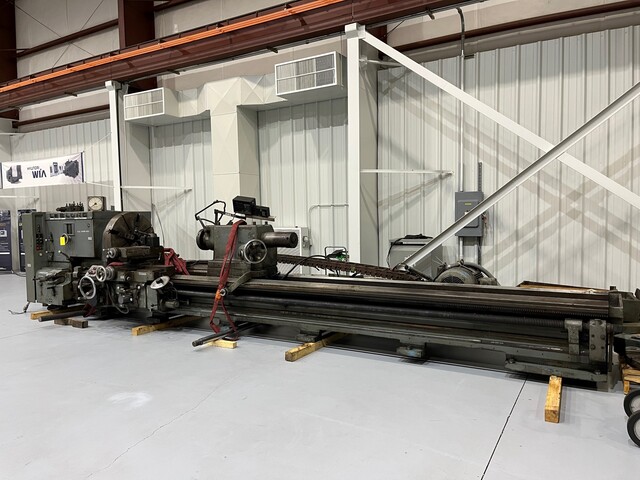 40" x 204" LeBlond #4025NK, Engine Lathe, Servo Shift, 32"/25" 4-Jaw Chucks, 34" width x 26" D Bed, 75 HP