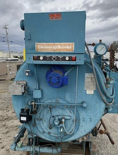100 HP Cleaver-Brooks #CB-700-100S, Hot Water Boiler, Natural Gas, 150 psi, 4,184,000 BTU/HR, w/ fuel train &