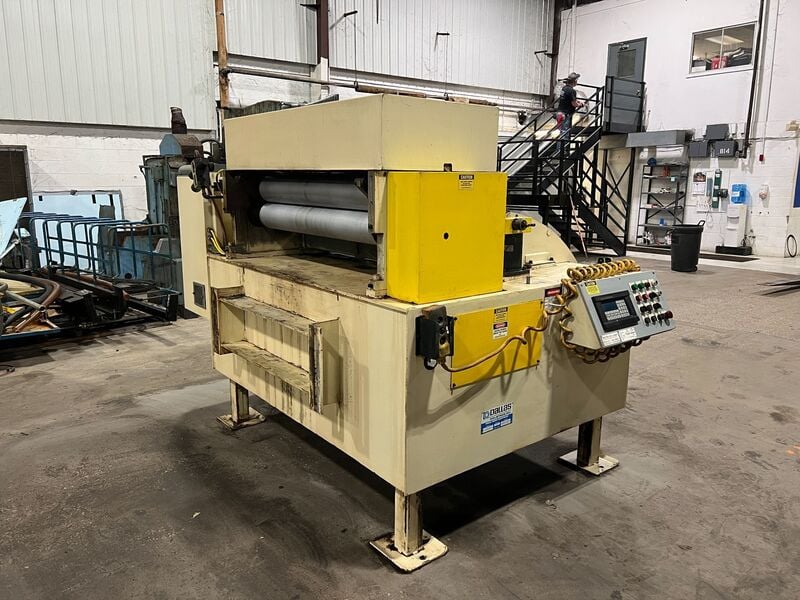 42" x .135" Dallas #DRF-642, Servo feed, 6" dia rolls, cabinet mounted, entry cascade rolls