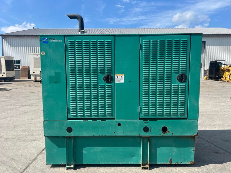 60 KW Cummins, Onan #4BT3.9-G4, diesel generator set w/enclosure & base fuel tank, 120/240 Volts, 725 hours