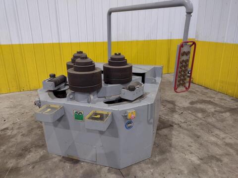 5" x 5" x 1/2" Roundo #R-5-S, Hydraulic Angle Roll, 15" Bending Roll diameter, 0-23 FPM, 1983