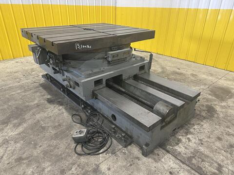 50" x 60" Cincinnati Gilbert, Rotary T-Slot Mill Table, Cross Sliding, Motorized, (6) T-Slots, 36" Lateral