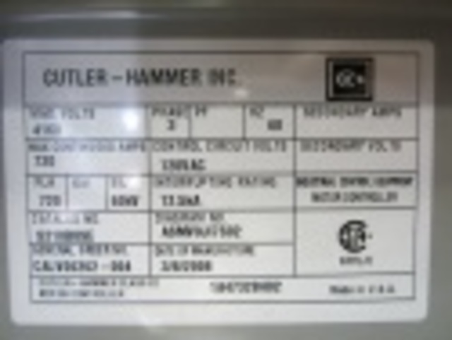 720 HP Cutler-Hammer, S210B8SE, 4160 Volts, new surplus, #MVS4092