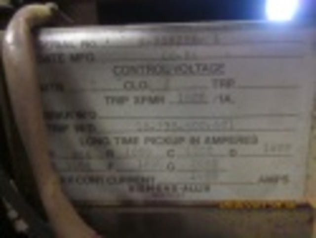 1600 Amps, Siemens-Allis, RL-1600, manually operated, drawout, #AB2540