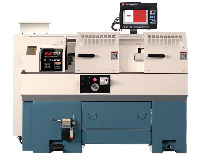 Trak #TRL-1630HS-RX, CNC lathe, 16" swing, 30" centers, A2-4, #5MT, RLX Control, Steady Rest & follow,