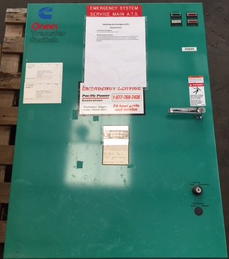 225 Amp. Onan, OTCU225-C/15G, automatic transfer switch, 120/208 Volts