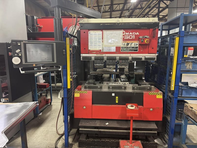55 Ton, Amada #FBD-5012NT, CNC press brake, 4' overall, 40.2" between housing, 3.9" stroke, 7.8" throat