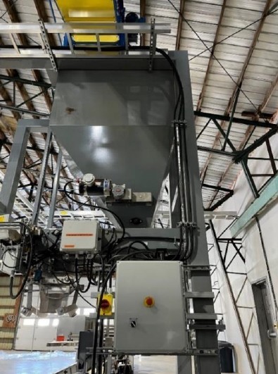Express Scale #RW-14V, gravity fill bagger 2023, auto-weighing system, open mouth bag vibrator, new surplus