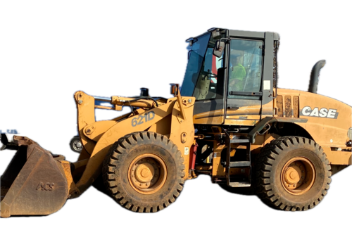 26083 lb. Case #621D, Wheel Loader, 3 cu.yd. Bucket capacity, 156.9" Lift height to Hinge Pin, 24 mph Forward
