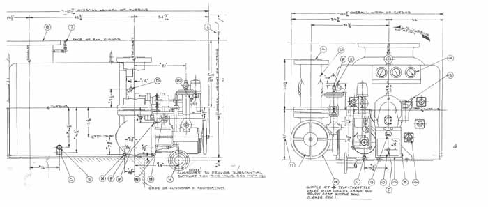 2800 HP Murray / 142UV2, 395 psig inlet, 4670 RPM, 45 psig exhaust, 700°, CCW