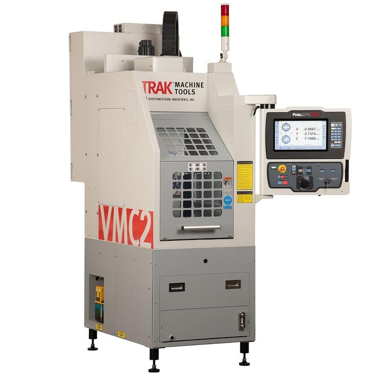 Trak #VMC-2, vertical machining center, 8 automatic tool changer, 14" X, 12" Y, 17" Z, 50-10000 RPM, #30, 18"