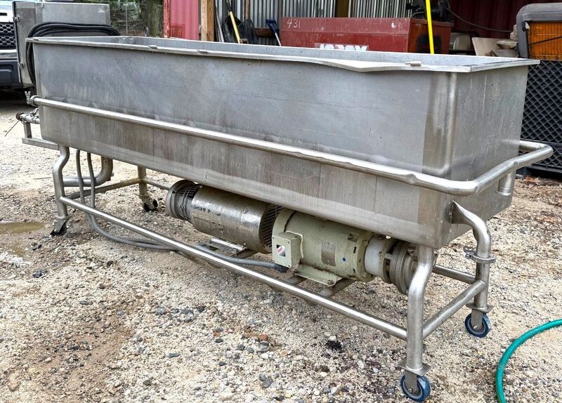 Used Cop Tanks 200 gallon Clean Out Of Place (COP) tank, 304 Stainless Steel, 8' L x ...
