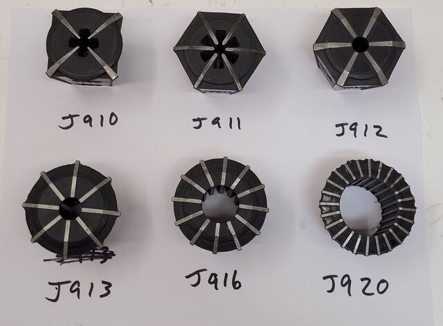Jacobs Rubber Flex Collets - Various Sizes - Set of 6