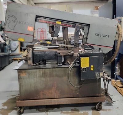 11" x 18" Spartan #SW-1118, horizontal swivel bandsaw, 2 HP, 1" x 13' 7" x 0.035" blade, 65-250 SFPM, quick