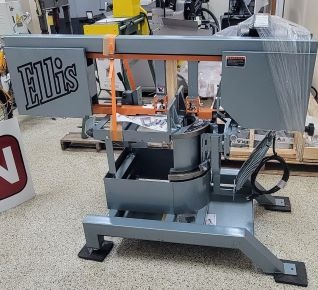 11" x 10" Ellis #1800, miter band saw, 11' x 1" x 0.035" blade, 1 HP, 110 V.