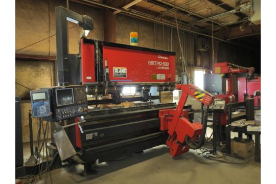88 Ton, Amada #Astro-100, CNC Press Brake, w/ 6-Axis Robotic Bending Cell, 8.4' overall, 86.6" between