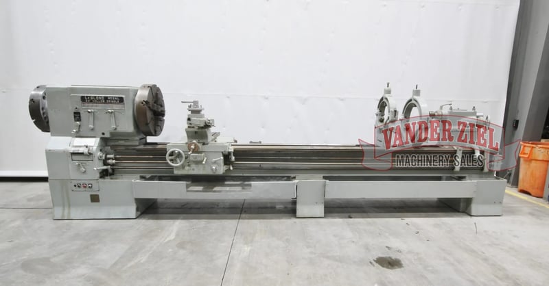 32" x 144" LeBlond #Regal 24" hollow spindle lathe with 3" raised head, 24-1/4" swing over cross slide, 4-jaw