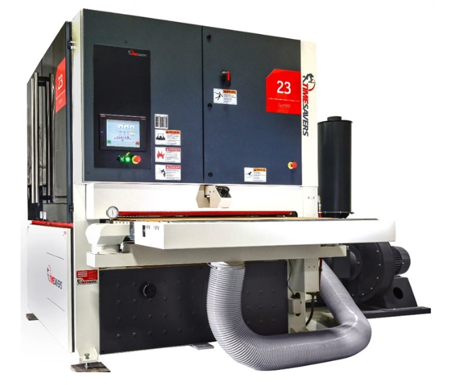 43" Timesavers #2331-24-006, Segmented Widebelt/Polisher, 3-Head, 5" thick, 15-45 FPM, 5500 CFM, unused