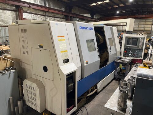 Daewoo Doosan #Puma-350M, CNC lathe, 28" swing, 12" chuck, 3.5" bar, 18.1" dia., 41.3" lgth, 40 HP, 3000 RPM