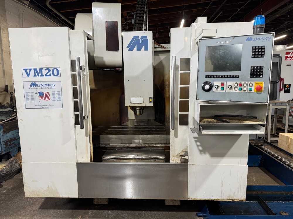 Milltronics #VM20, CNC vertical machining center, Centurion 7 Control, 40" X, 20" Y, 26" Z, 8000 RPM, 24