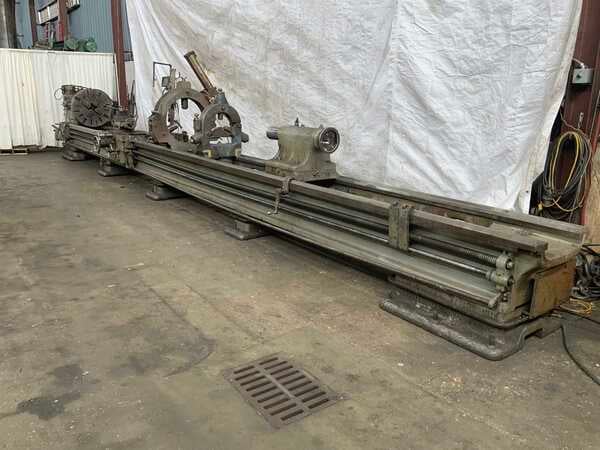 35" x 372" Lehmann, engine lathe, 22-1/2" swing over cross slide, 4-jaw 32" chuck, 2-Axis Newall DP700