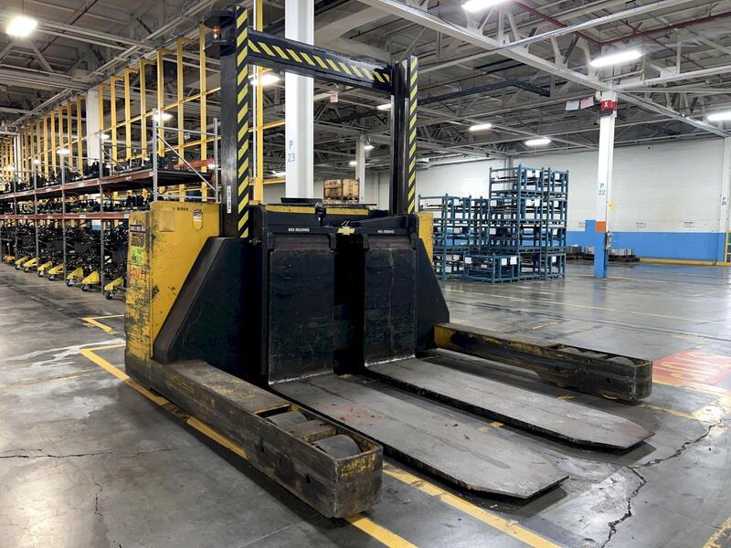 60000 lb. Rico #HLR600, electric forklift / die-cart / coil-carrier, 66" lift height, 108" L x 30" W x 3" T