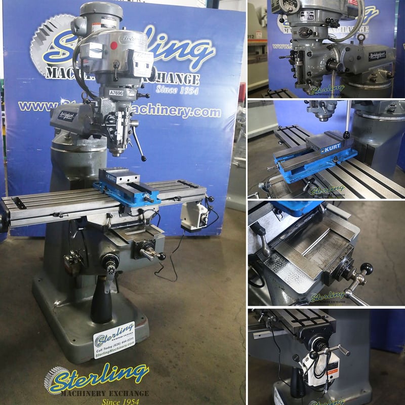 Bridgeport #Series-I, vertical mill, 9" x48" tbl., 30" X, 60-4200 RPM, variable speed head, power feed