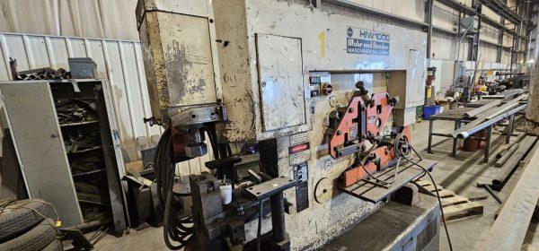 6" x 6" x 5/8" Mubea #HIW-1000/610, dual operator hydraulic ironworker, 110 ton, 24" throat, 10 HP