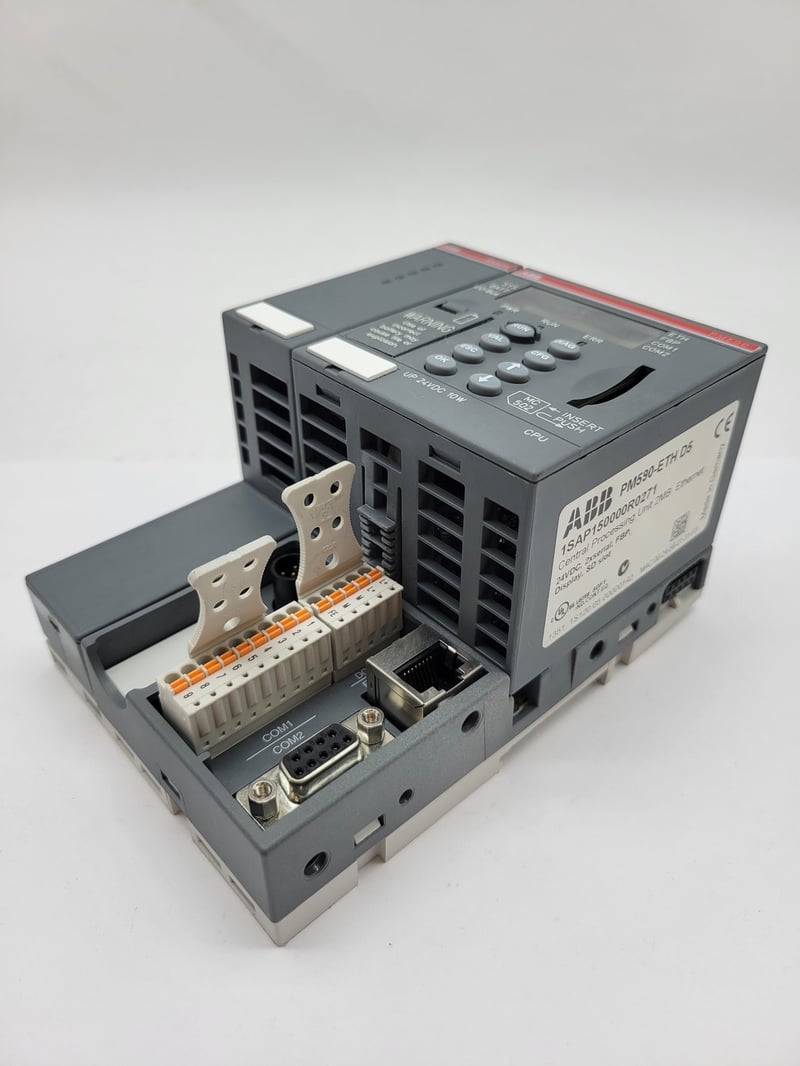 ABB #PM590-ETH-D5, Central Processing Unit, w/ Communication 2MB, 24VDC, 10Wire, TA524