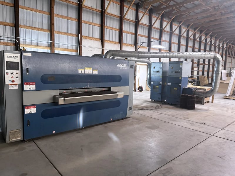 Lissmac #SBM-XL1500-G2S2, deburring machines, 60" x 4.72" working capacity, dust collector, 2016