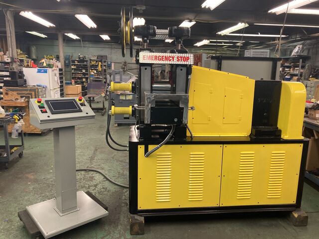 1. 5" x 5" x 8" Stanat #TA-315, 2-High/4-High Hot Laboratory Rolling Mill, Satin, HCCAS, 15 HP, Refurbished