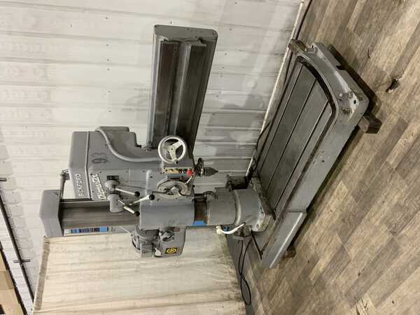 4' -9" Giddings & Lewis #Chipmaster-951, radial arm drill, 53" x 30" base area, power arm elevation, coolant