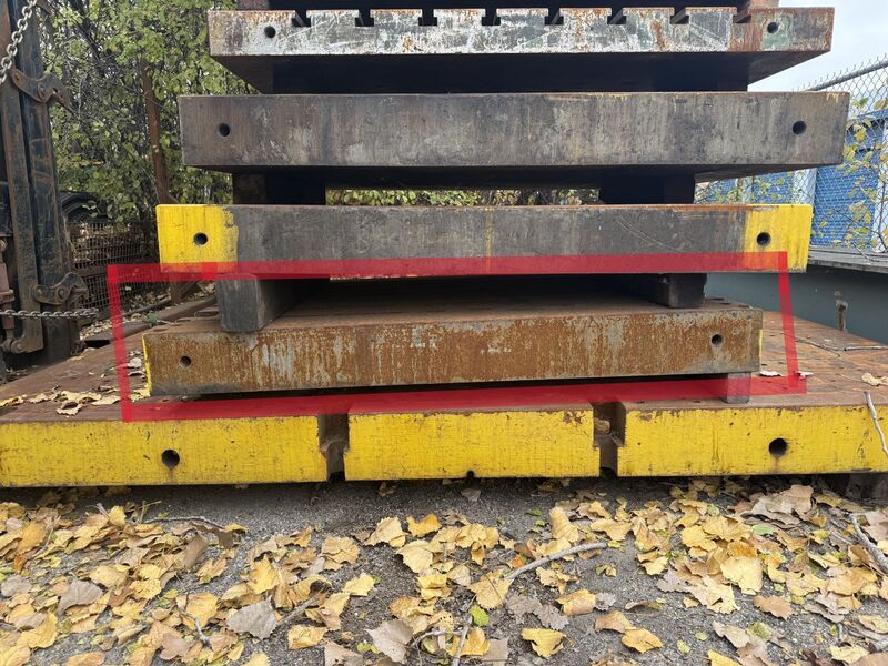 51" width x 65" L x 7" H T-Slotted Bolster Plate