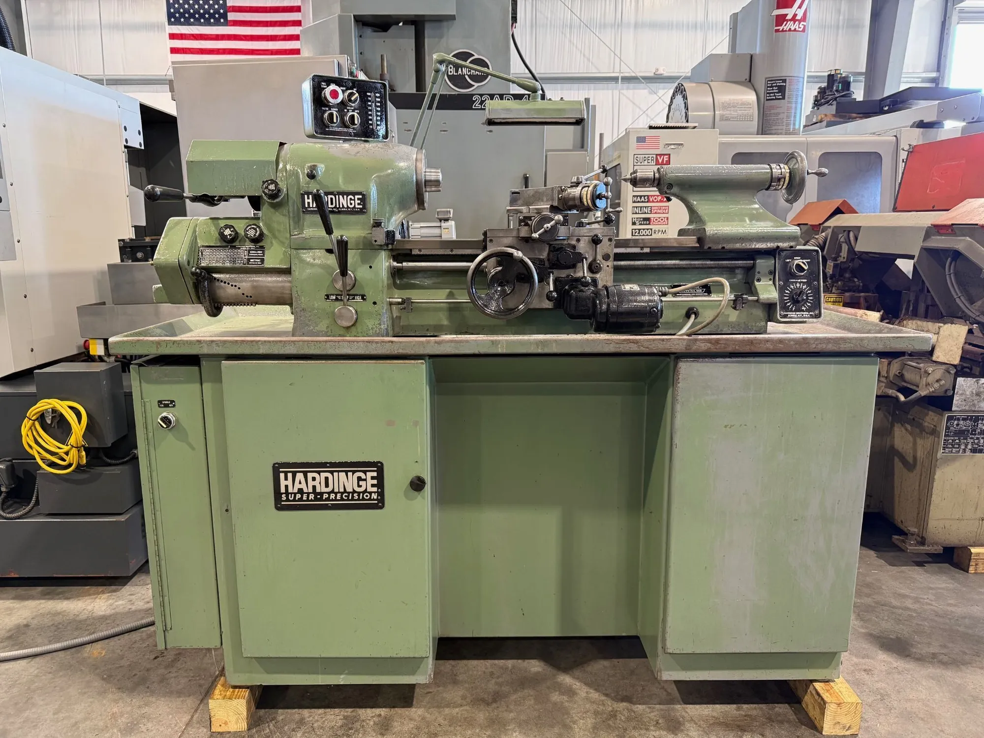 11" x 18" Hardinge #HLV-EM, super precision tool tool lathe, inch/metric, 1981