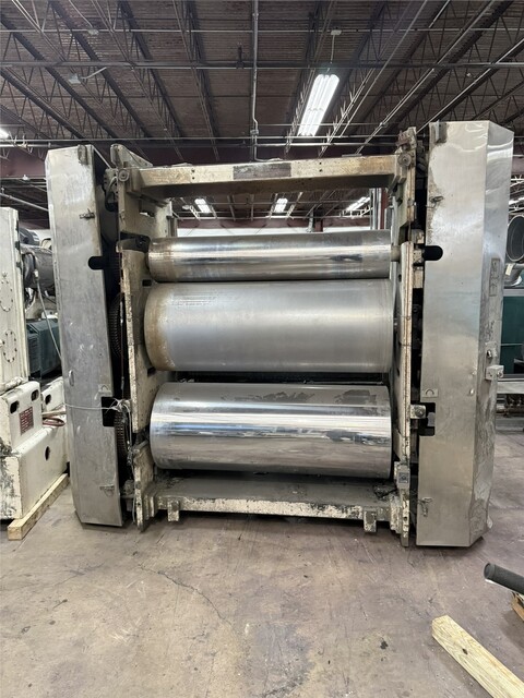 60" Welex, Sheet Stacker, 12" Top Roll, 24" Middle & Bottom Roll, 10 HP, 12' Cooling Conveyor, 2008