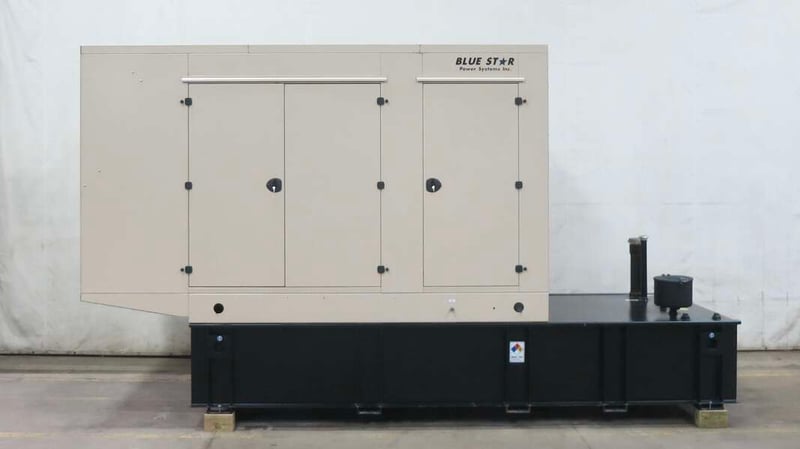 250 KW Blue Star Power Systems #JD250-02, diesel generator set, 120/208 Volts, 422 HP @ 1800 RPM, John Deere