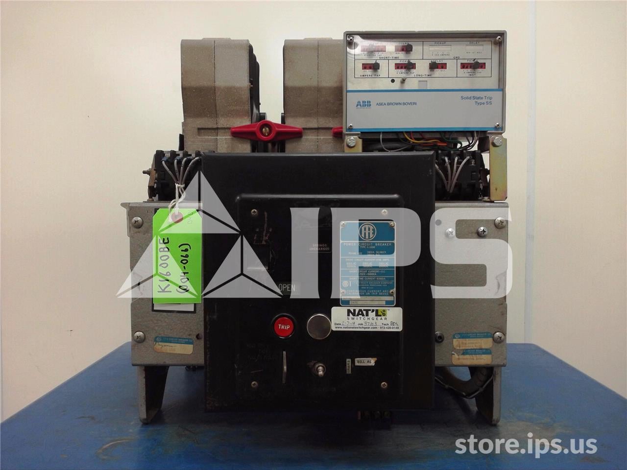 1600 Amps ITE K-1600 Black Eo/do 125 Volts DC Control, Ss5g Lsi, 1600 Amps Ct, Bell Alarm