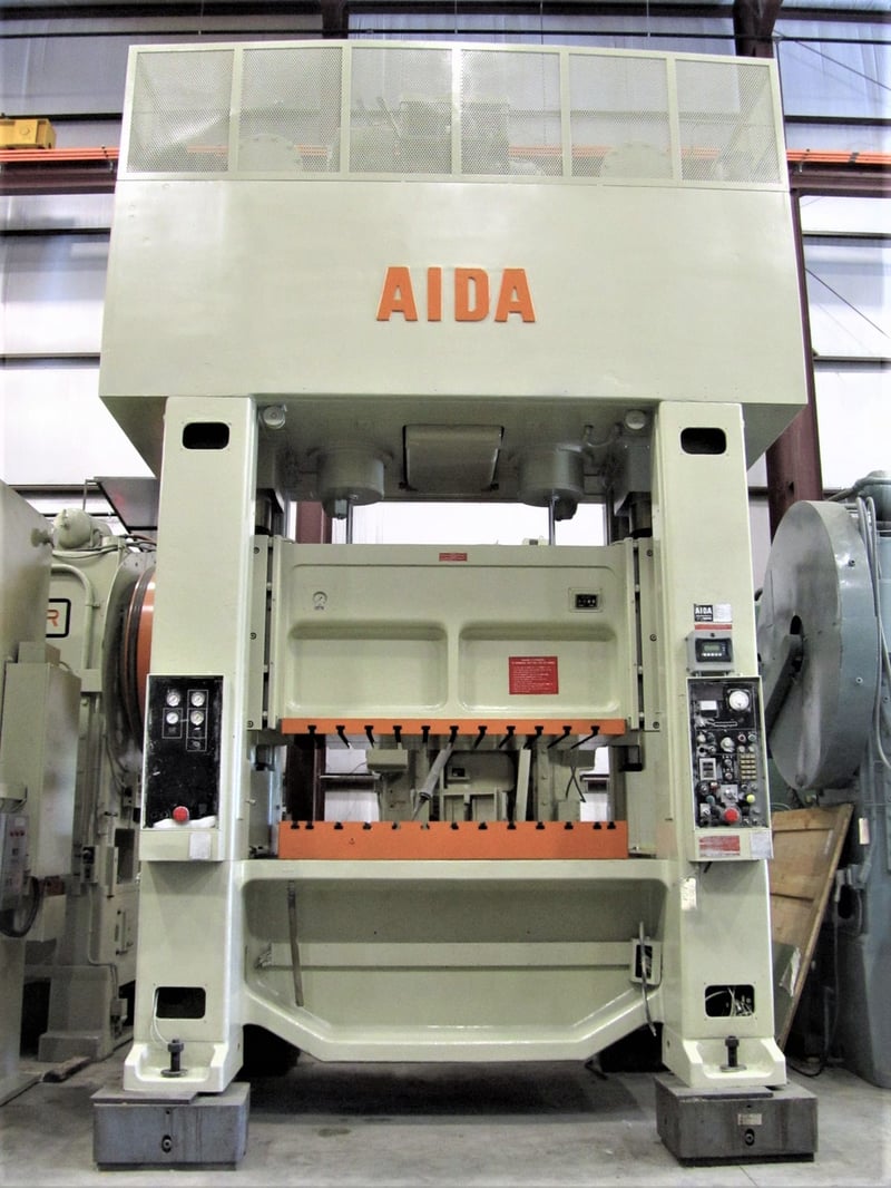330 Ton, Aida #PMX(1), 12" stroke, 31" Shut Height, 73x43" bed, 30-90 SPM, 1985, under power, price cut (2