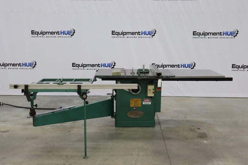 Grizzly #G5959, sliding table saw, 50" max cut with slider, 12" blade, 5 HP, blade guard, 2000