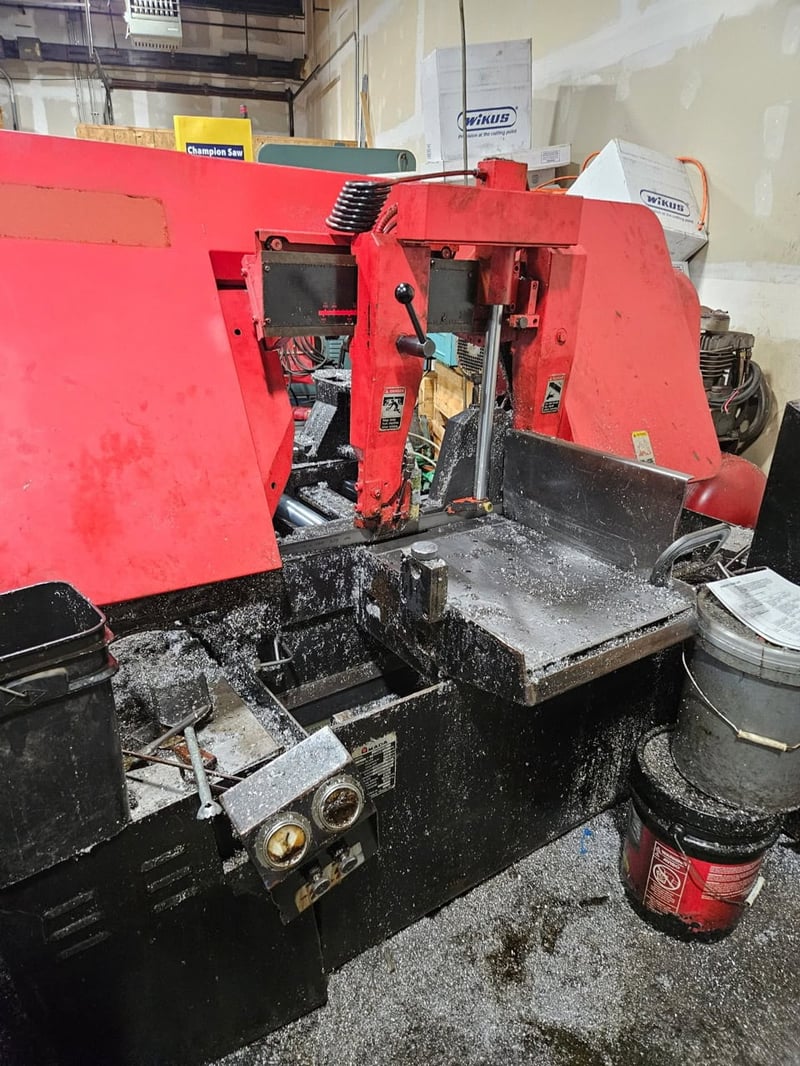 16" x 16" Amada #HA-400W, Manual Horizontal Saw, 0.5"-16" round diameter, 15' x 0.050" x 1.5" blade, 50-295