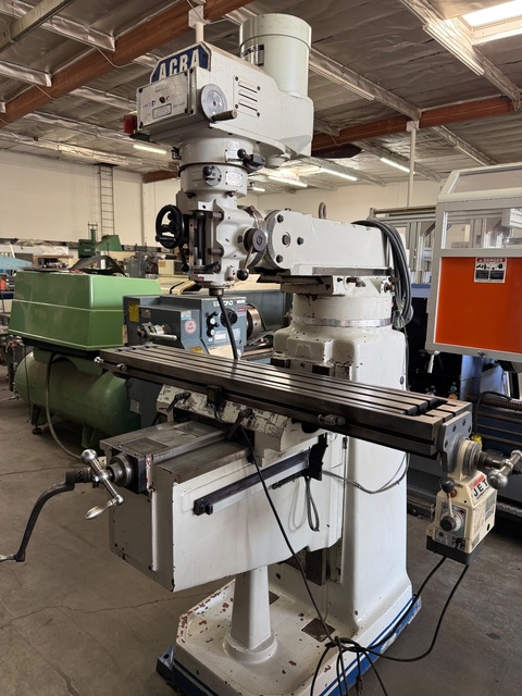 Acra #AM-3SAC, Vertical Mill, 39.5" x 16.5" x 16" travel, 10" x 54" table, R8, 4200 RPM, 5 HP, 1-shot lube