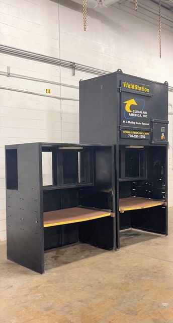 4000 cfm Clean Air America #WeldStation-Dual booth with collection system, 904 sq.ft., reconditioned